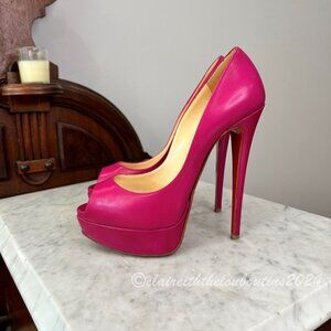 Christian Louboutin Lady Peep 150 Fuchsia Napa Pumps size 36.5
